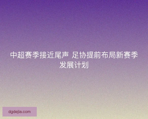 中超赛季接近尾声 足协提前布局新赛季发展计划